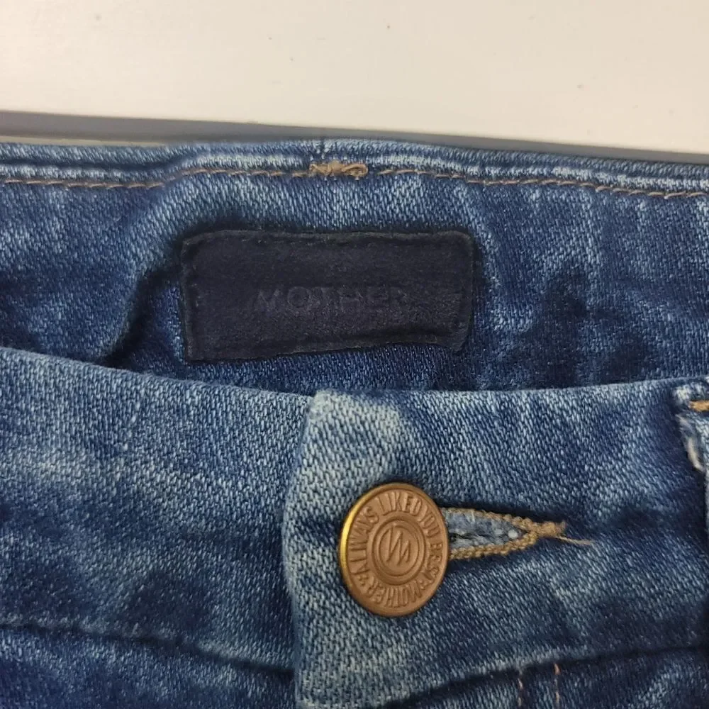Mother looker high-rise piped skinny jeans in what I had before I had, size 27
